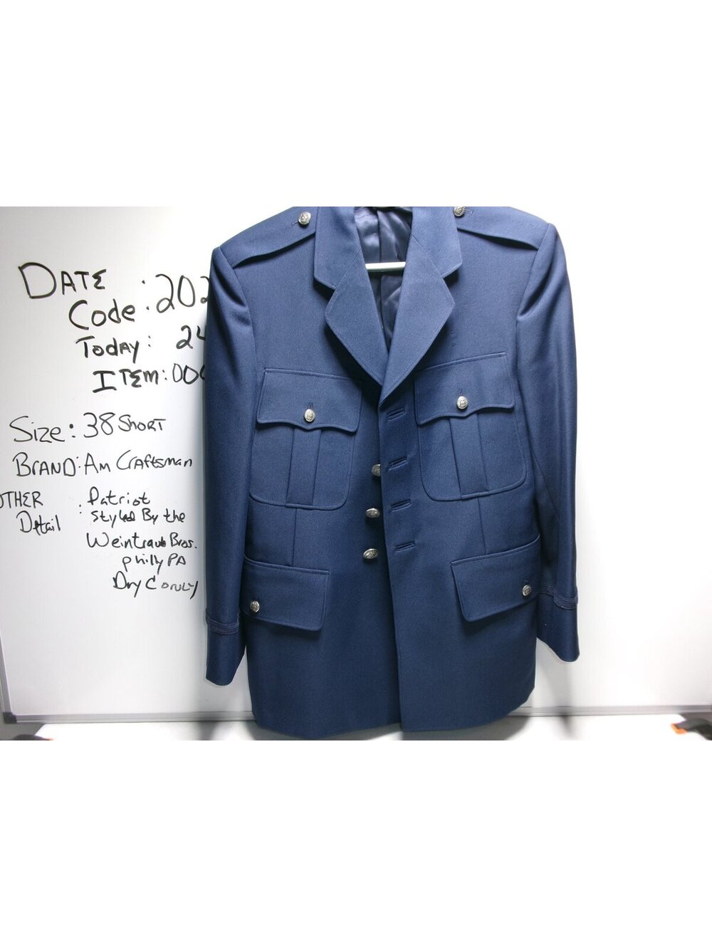 US Air Force Uniform Coat Mens 38 Short